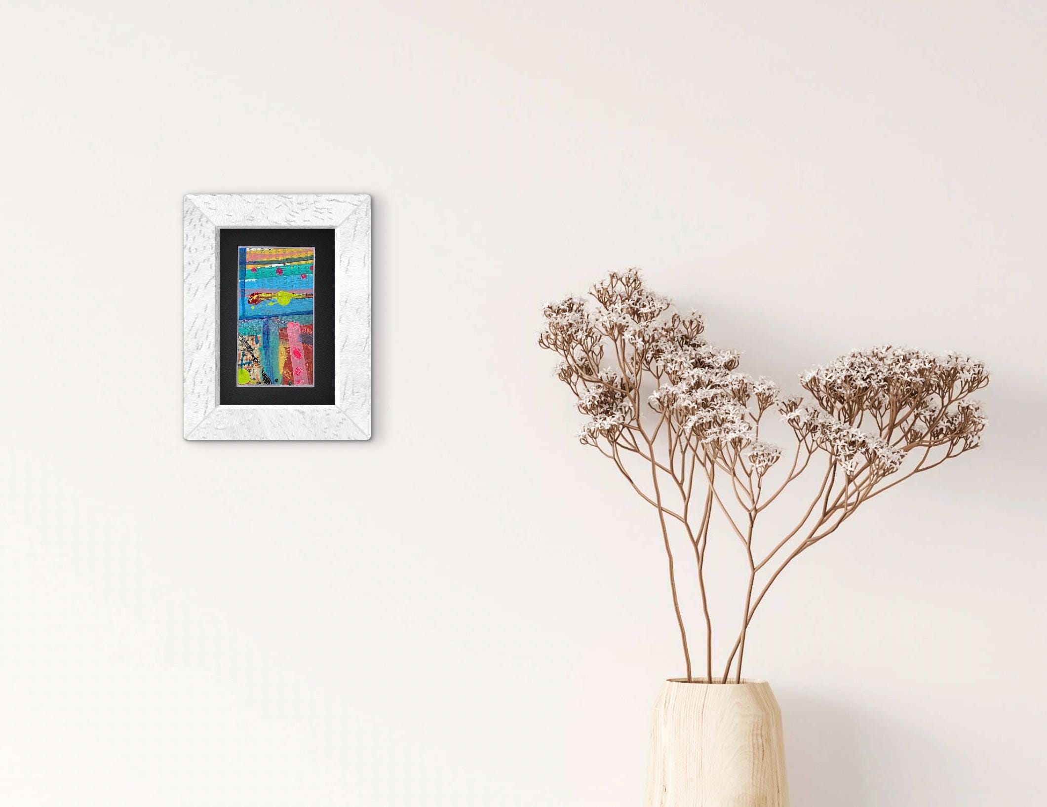 Small Mixed Media Abstract Art 4x6 ready to frame - Thumbnail 7