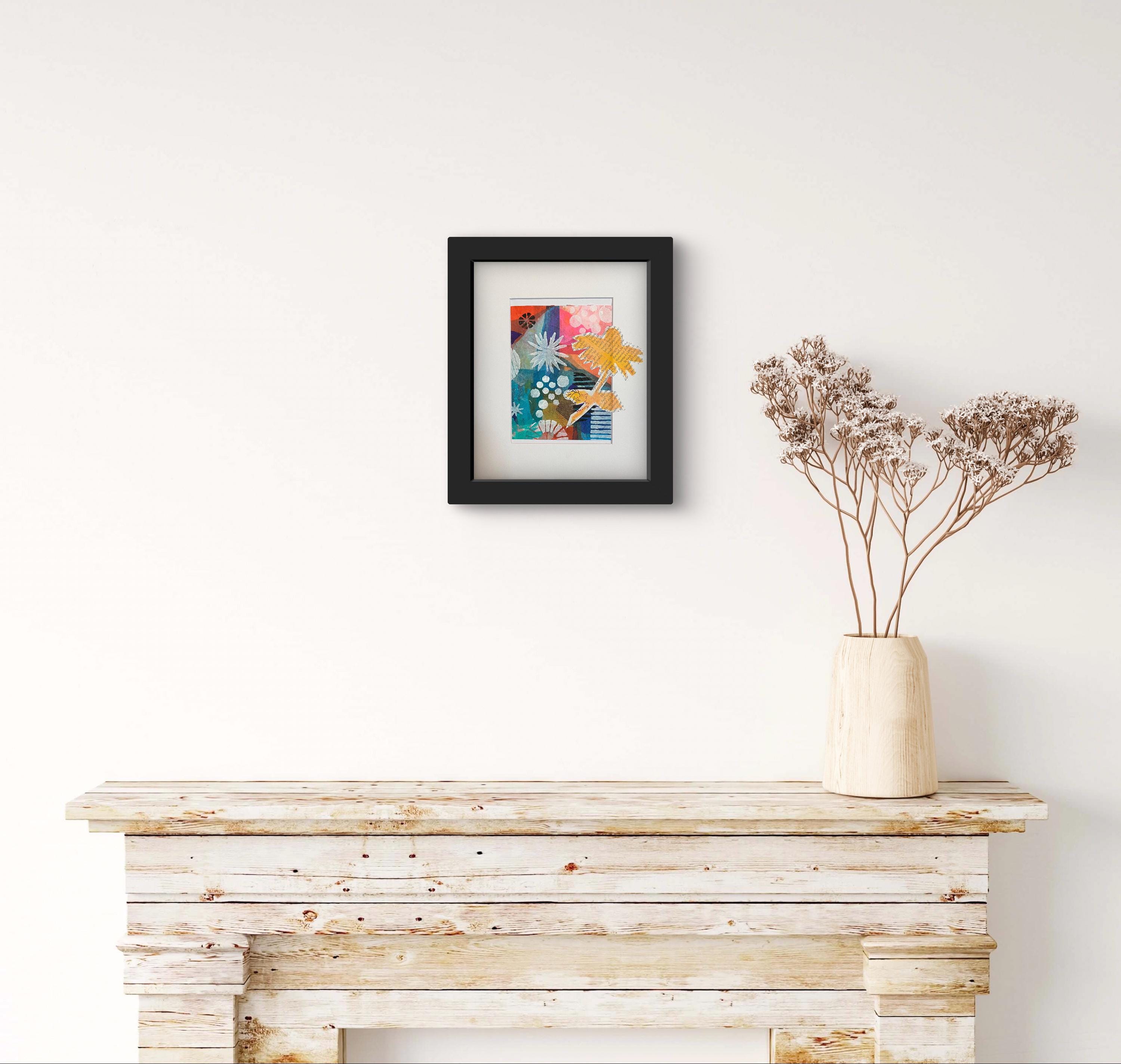 Yellow Flower Collage: Original Gel Print Artwork - Thumbnail 2