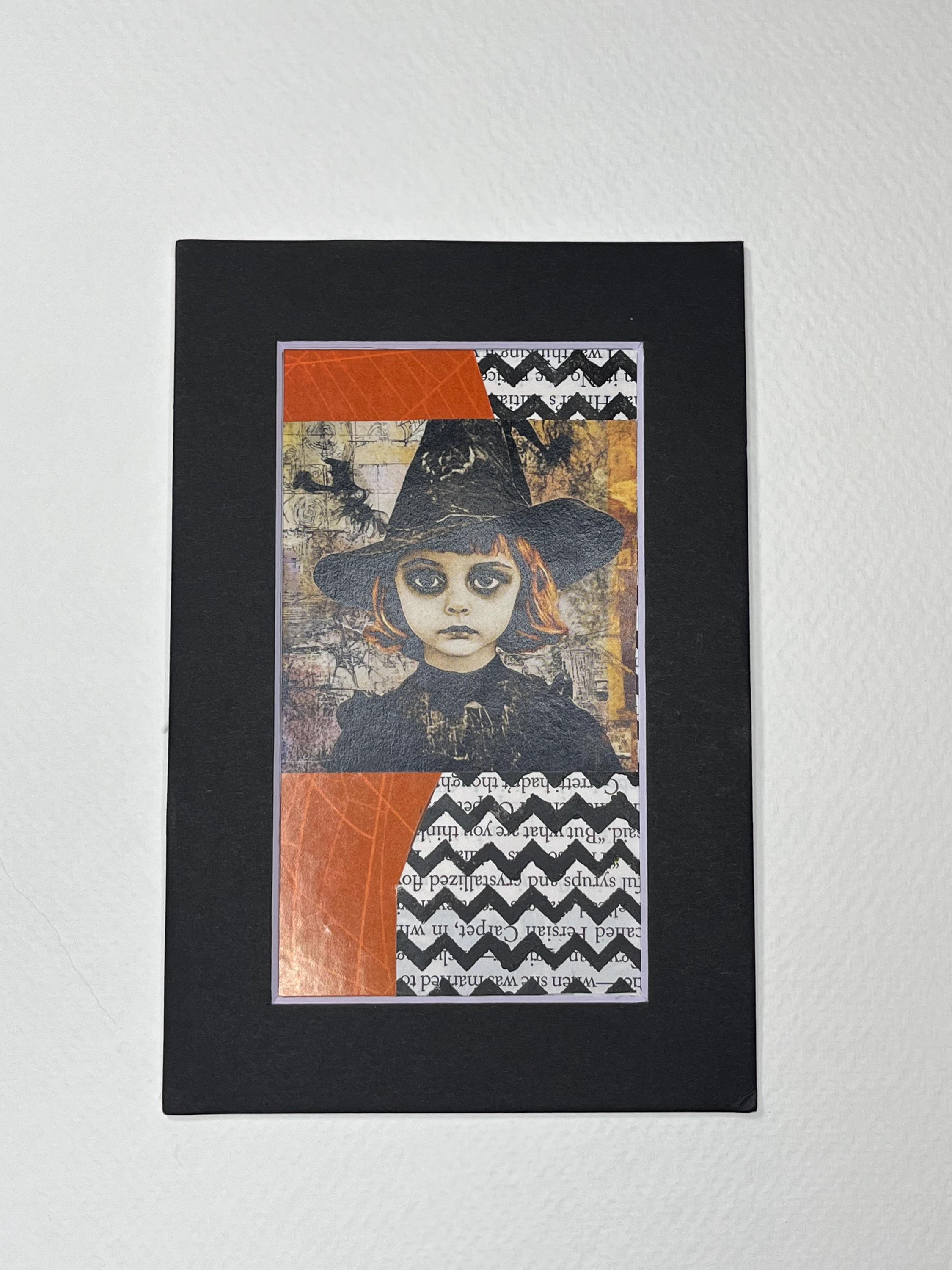 Halloween Mixed Media Abstract Art 4x6 ready to frame - Thumbnail 4