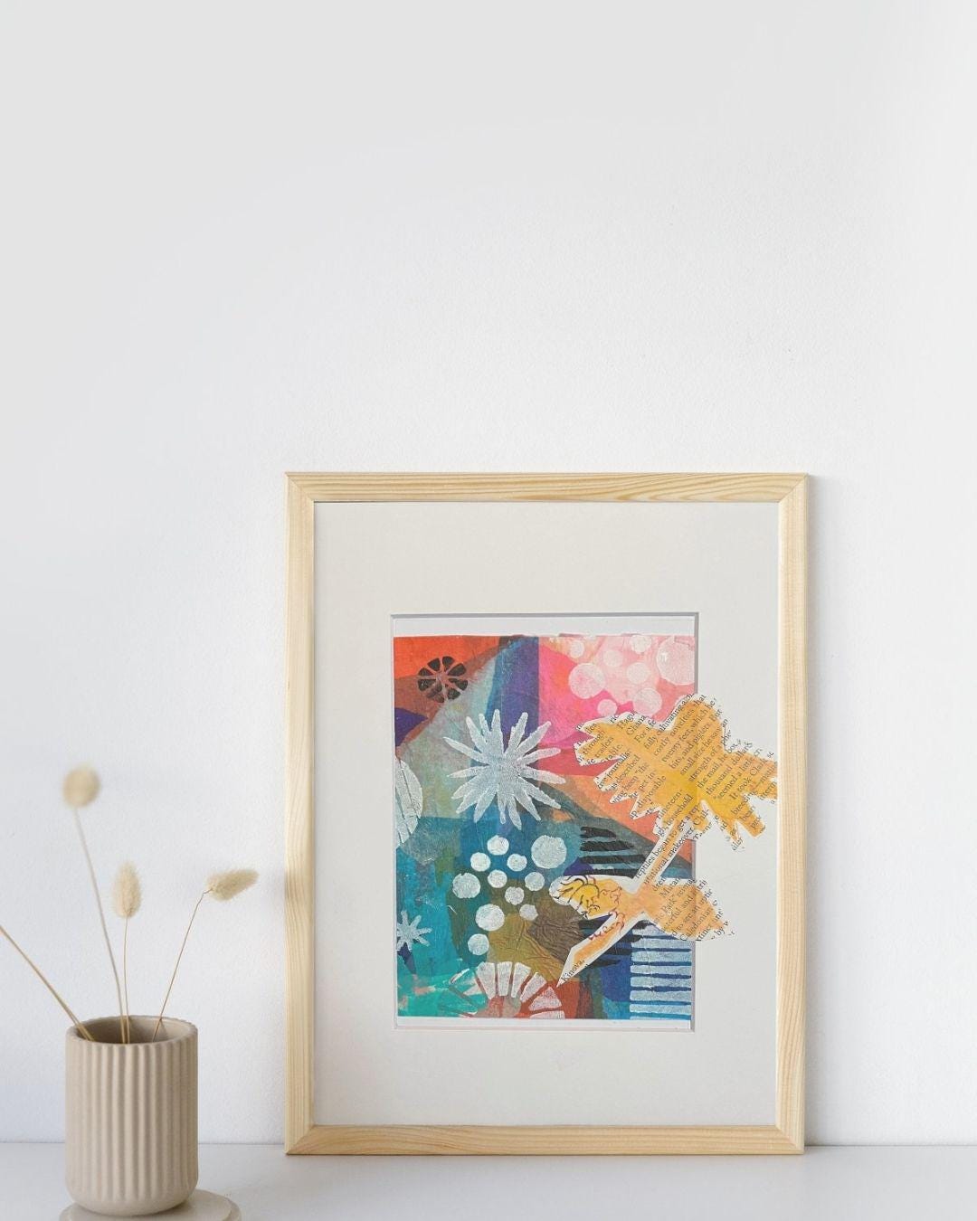 Yellow Flower Collage: Original Gel Print Artwork - Thumbnail 5
