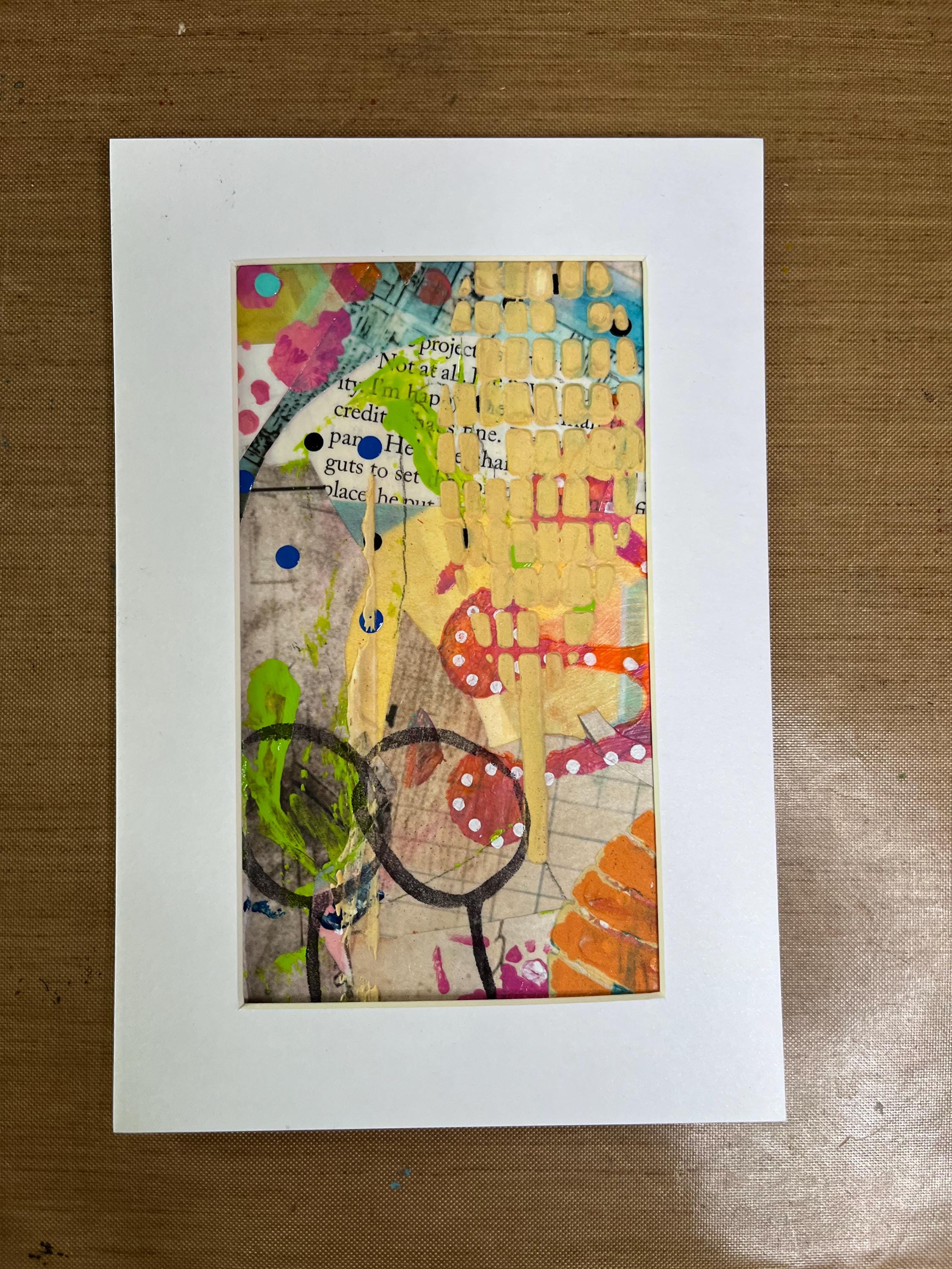 Mixed Media Abstract Art 4x6 ready to frame - Thumbnail 5