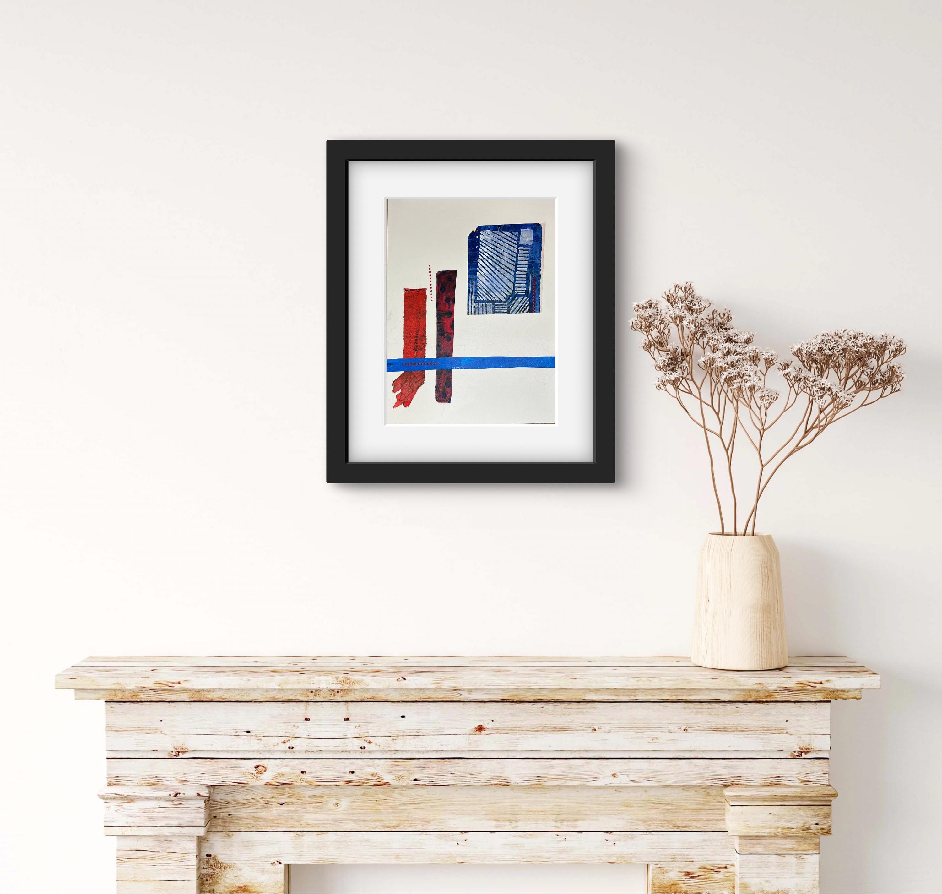 Red and blue abstract collage - Thumbnail 2