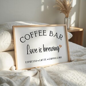 Coffee Bar Kitchen Wall Art Print | Trendy Coffee Print | Minimalist Wall Art | Horizontal Coffee Poster | Modern Home Decor | Barista print