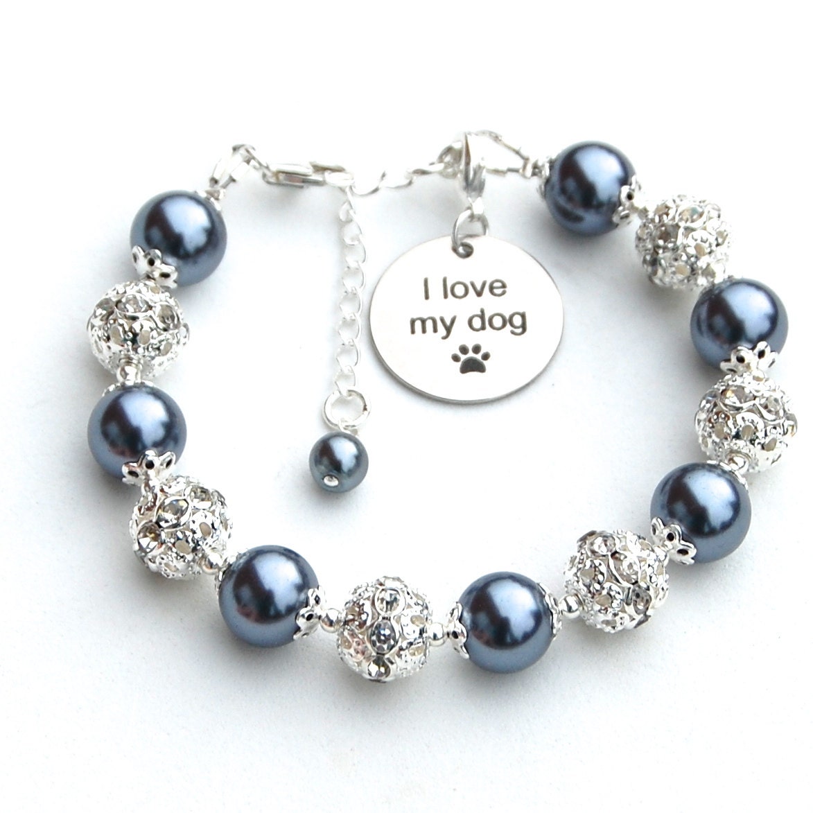 I Love My Dog Charm Bracelet Dog Lover Pet Loss Dog Mother