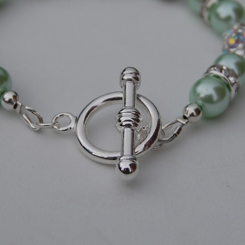 Mint Green Jewelry Mint Green Bracelet Mint Green Wedding Etsy