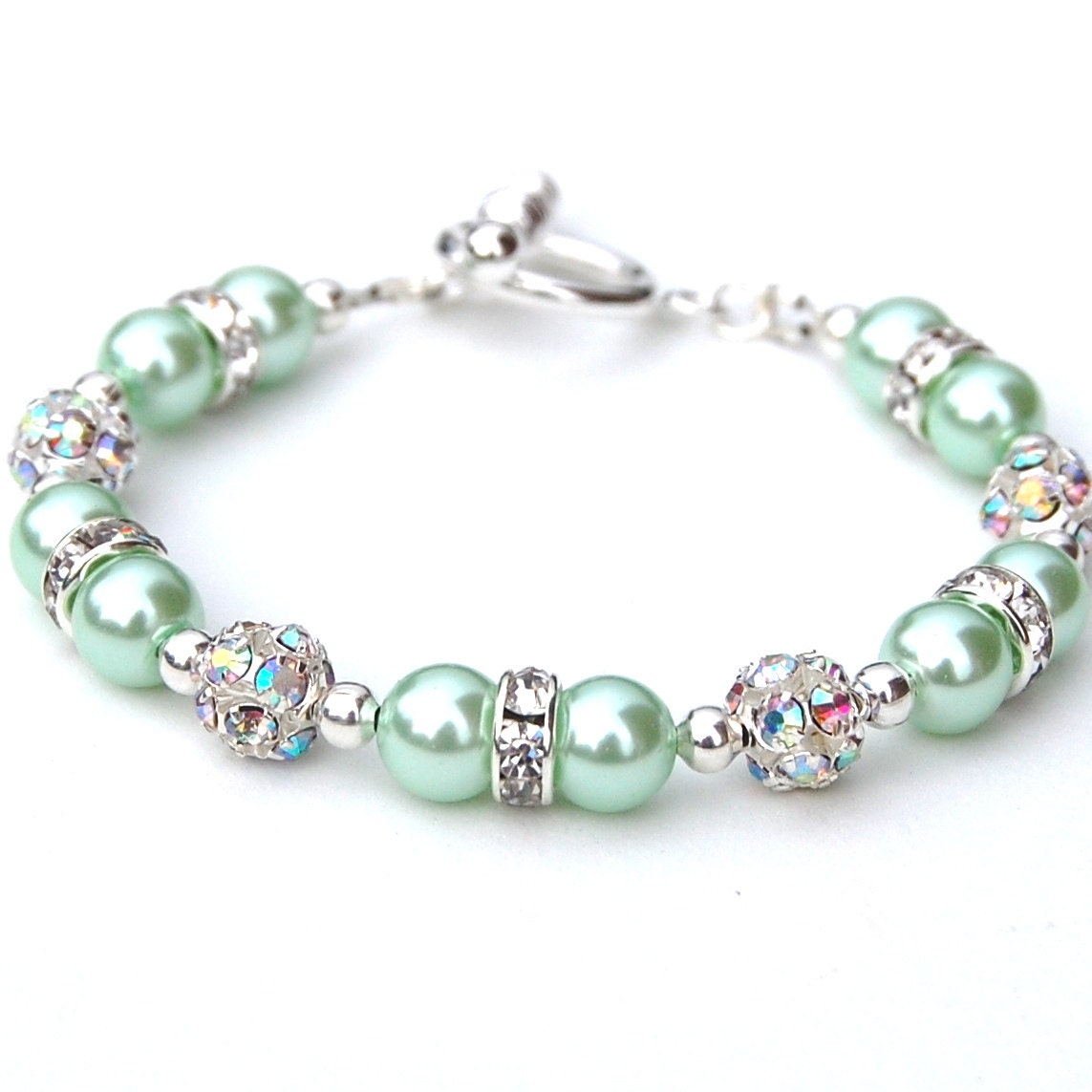 Mint Green Jewelry Mint Green Bracelet Mint Green Wedding Etsy