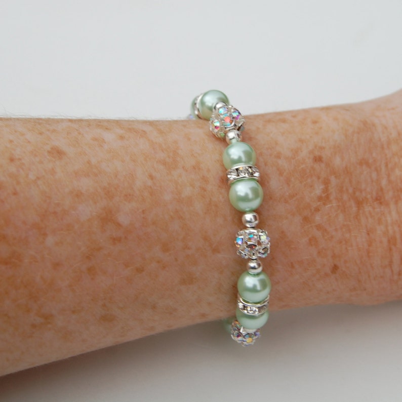 Mint Green Jewelry Mint Green Bracelet Mint Green Wedding Etsy