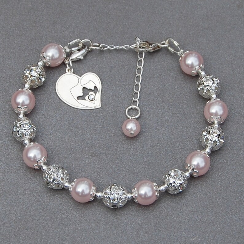 Mother Daughter Heart Charm Bracelet Gift for Mom Daughter Etsy