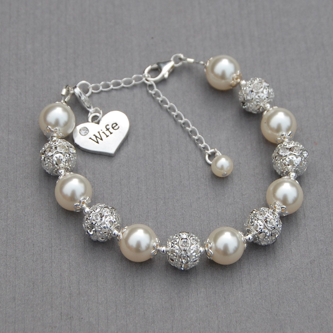 Wife Charm Bracelet Gift for Wife Wife Jewelry Gift for Etsy