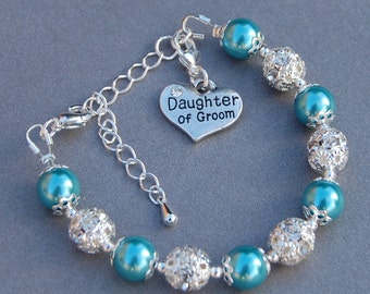 Daughter of Groom, Wedding Kids Gifts, Flowergirl Bracelet, Girls Wedding Jewelry, From Stepmom, Step daughter Gift, Blended Family,