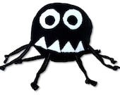 Stuffed Animal Baby Ball Toy - Marvin the Misunderstood Spider - ZadyCreature - black and white