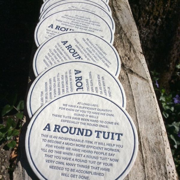 A Round Tuit - Letterpress coasters, set of 10