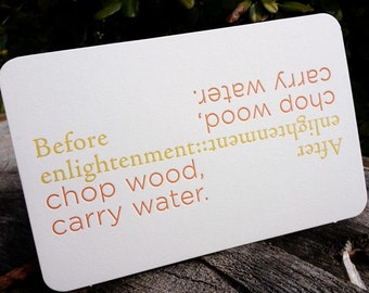 Chop Wood Carry Water. Quote Card by Full Circle Press