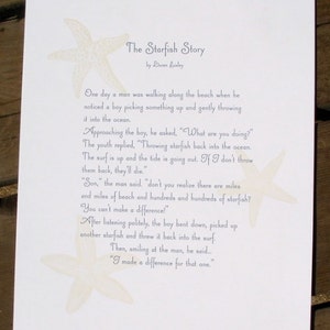 Large - Starfish Story - letterpress printed broadside
