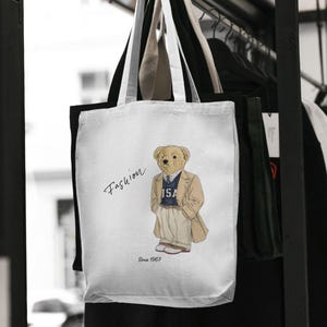 Joli sac fourre-tout tendance, ours en peluche, sac à provisions écologique, cadeau pour enfants, cartable, décontracté pour tous les jours