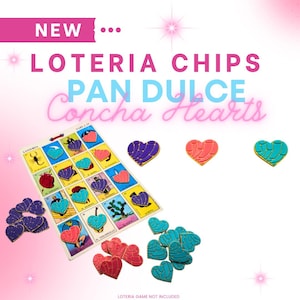 Qtà.50 Fiches del gioco della Loteria, Pan dulce HEART Concha, Fichas