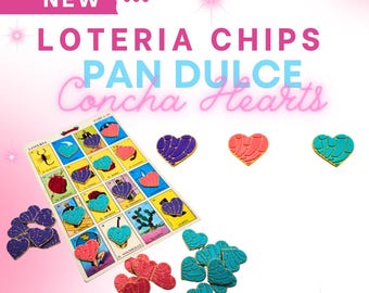 55 Loteria-gamechips, Pan dulce HEART Concha, fichas