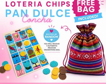 Cant.55 Fichas de Juego de Lotería, Pan dulce Concha, Fichas
