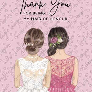 BODA: Dama de honor (Tarjeta para imprimir en casa)
