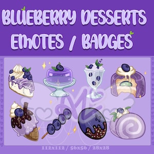 Blueberry desserts for twitch or discord emotes / badges