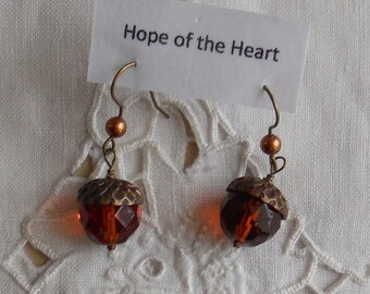 Acorn Earthy Oak Dangle Earrings