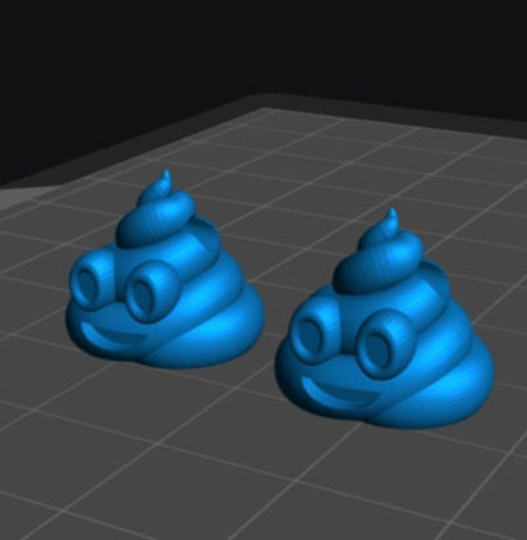 3D Printable Poop Emoji Earrings - Etsy