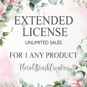 Commerciële uitgebreide licentie van FloralBrushCreative. Enkel product. Onbeperkte verkoop