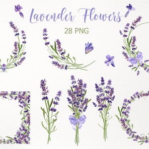 水彩ラベンダーのクリップアート。ラベンダーの花の PNG。正方形の花のフレーム、ボーダー、花輪。結婚式招待状テンプレート デジタル 003