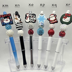 Christmas Beaded Pen #3 Holiday Pen Metal Beaded Pen