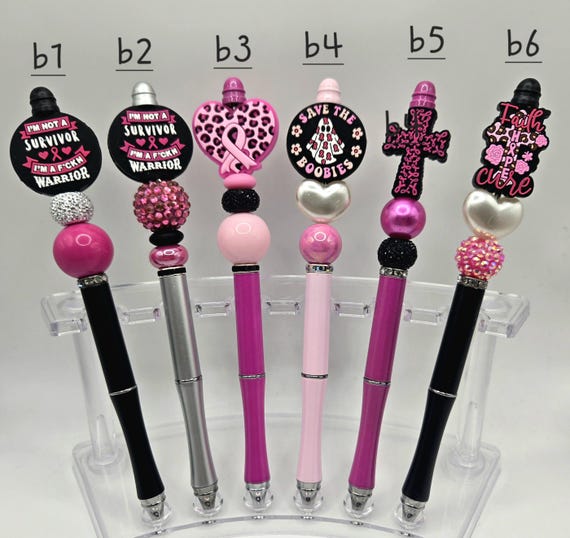Breast Cancer Awareness Beaded Pen Beadable Pen - Etsy Breast Cancer Awareness Beaded Pen Beadable Pen - Etsy