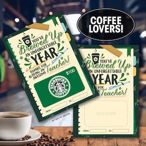 Lehrer Anerkennung, Starbucks, Geschenkkartenhalter, Instant Download, Printable