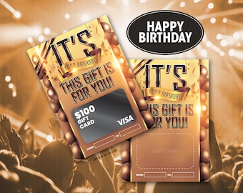 Porta carte regalo, compleanno, oro, stampabile, download immediato