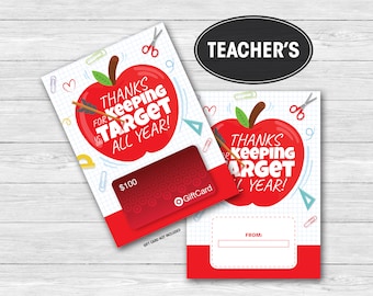 Porta carte regalo per insegnanti, Target, download immediato, stampabile