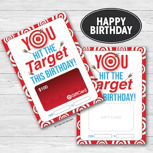 Gift Card Holder, Target, Birthday, Instant Download, Printable