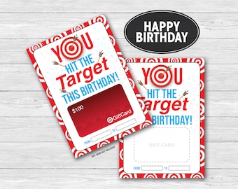 Porta carte regalo, Porta carte regalo Target, Compleanno, Presentazione regalo, Download immediato, Stampabile