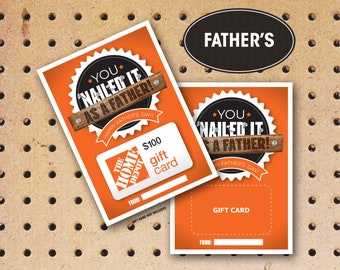 Porta carte regalo Home Depot: stampabile per la festa del papà (download immediato)