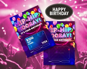 Porta carte regalo, compleanno, stampabile, download immediato, evviva il compleanno