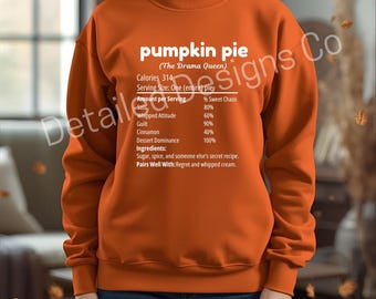 Pacchetto di magliette abbinate per la famiglia del Ringraziamento in formato SVG e PNG, download digitale di divertenti informazioni nutrizionali sulle etichette alimentari, design di magliette per il giorno del Ringraziamento in 20 file