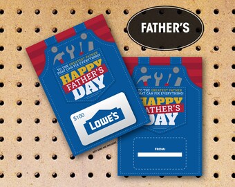 Festa del papà, papà, Lowes, porta carte regalo, download immediato, stampabile