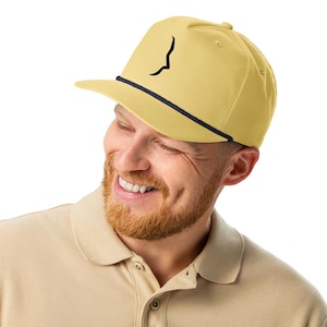 Hust Be hilove.one Golf Rope Cap | Vintage Style Snapback Hat | Unisex Golf Hat with Rope Detail