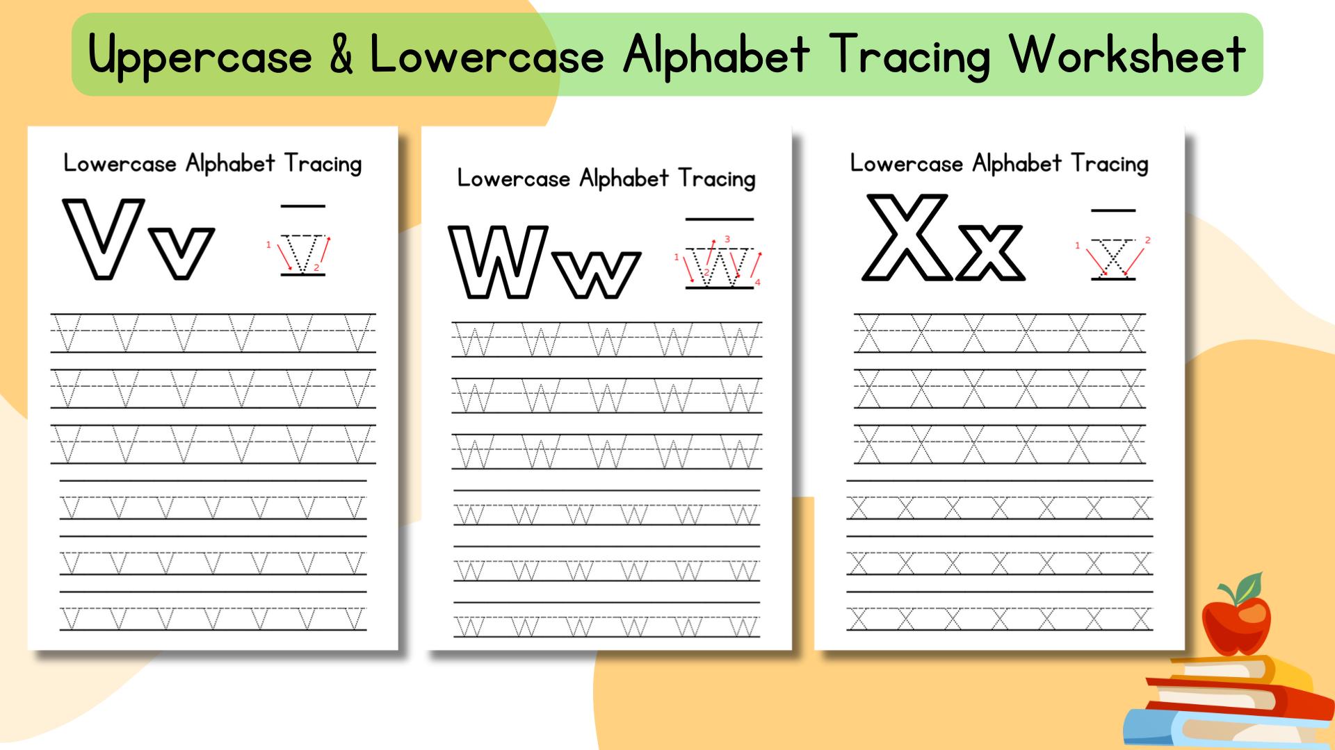 Uppercase & Lowercase Alphabet Children Handwriting Practice Toddler ...