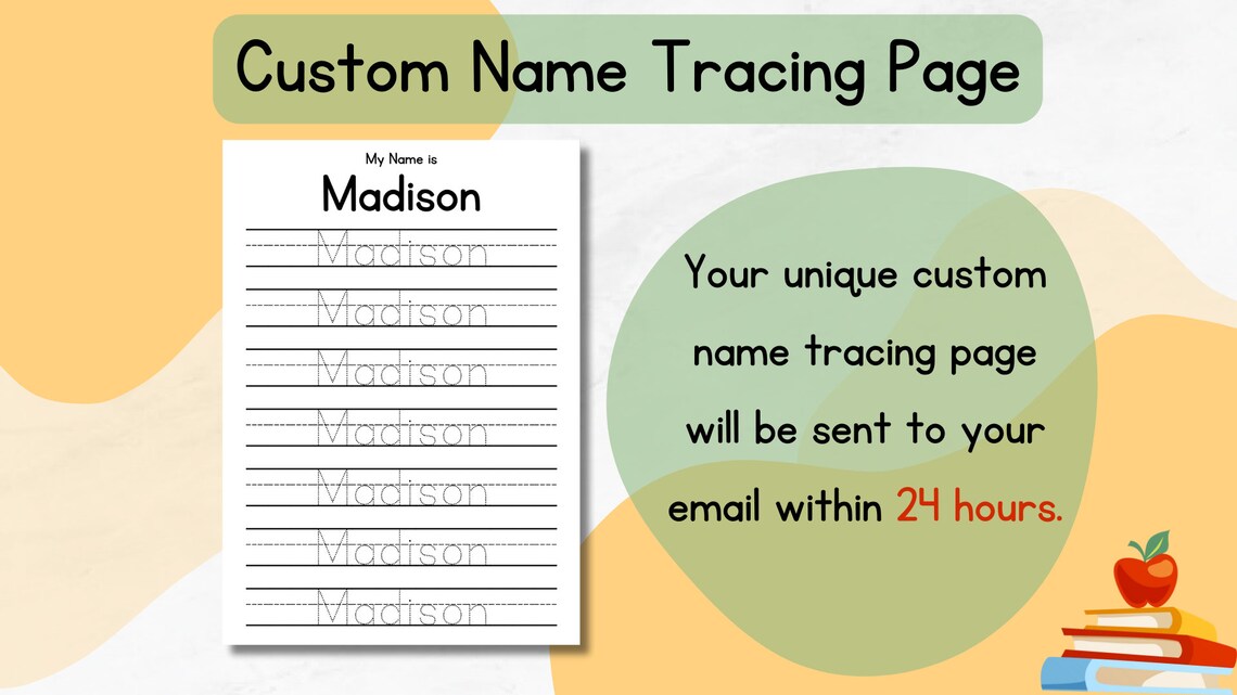 Custom Name Tracing Sheet Handwriting Practice Personalised Name Trace ...
