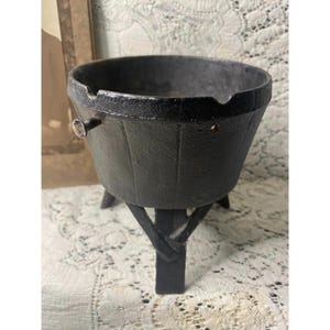 Antique Miniature Cast Iron Three-Legged Wash Tub Cauldron Planter Doll