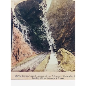 1898 Works Studio Royal Gorge Railroad Tracks Through Grand Canyon of the Arkansas Colorado