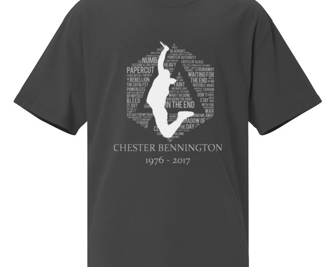 Featured listing image: Chester Bennington Silhouette Jump Oversized faded t-shirt