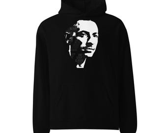 Chester Bennington Silhouette With Lyrics In Shadows Unisex oversized hoodie