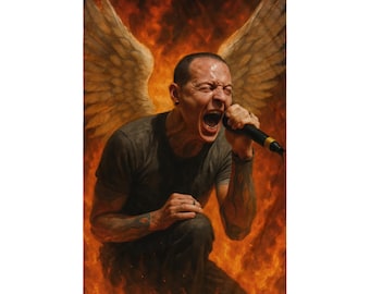Chester Bennington Flaming Screams With Wings Flag