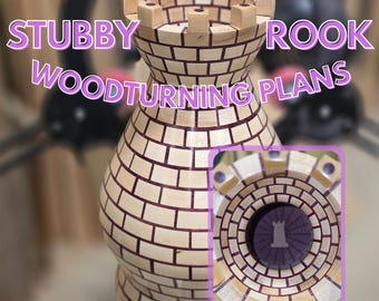 Segmented Vase Woodturning Plans, "Stubby Rook": DIY Woodworker Gifts (PDF Download)