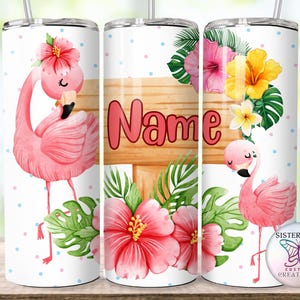 Personalize, Flamingo,Summer,20oz skinny tumbler.