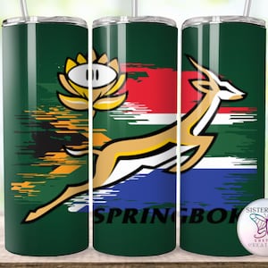 Springbok,South Africa, Bokke, Rugby, 20oz skinny tumbler